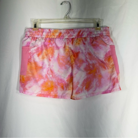 Xersion Girls Tie-Dye Pink Orange Quick Dry Running Shorts 18.5 Plus - Picture 3 of 6